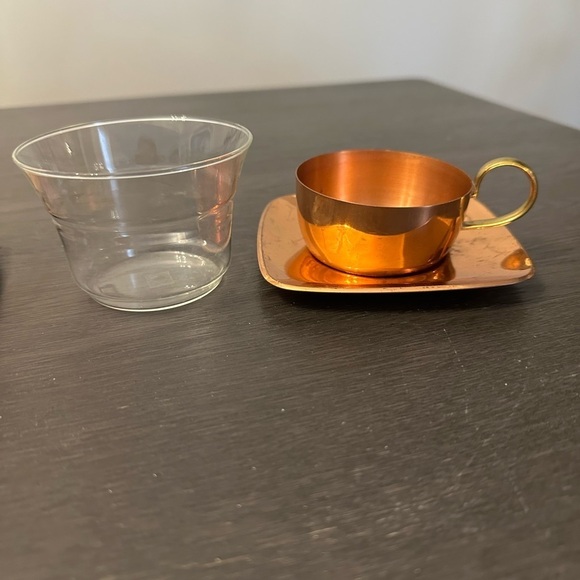 Elegant Copper Glass Tea Cup Set - Picture 5 of 7